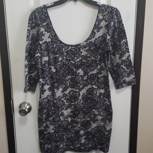 Mini low cut fitted dress